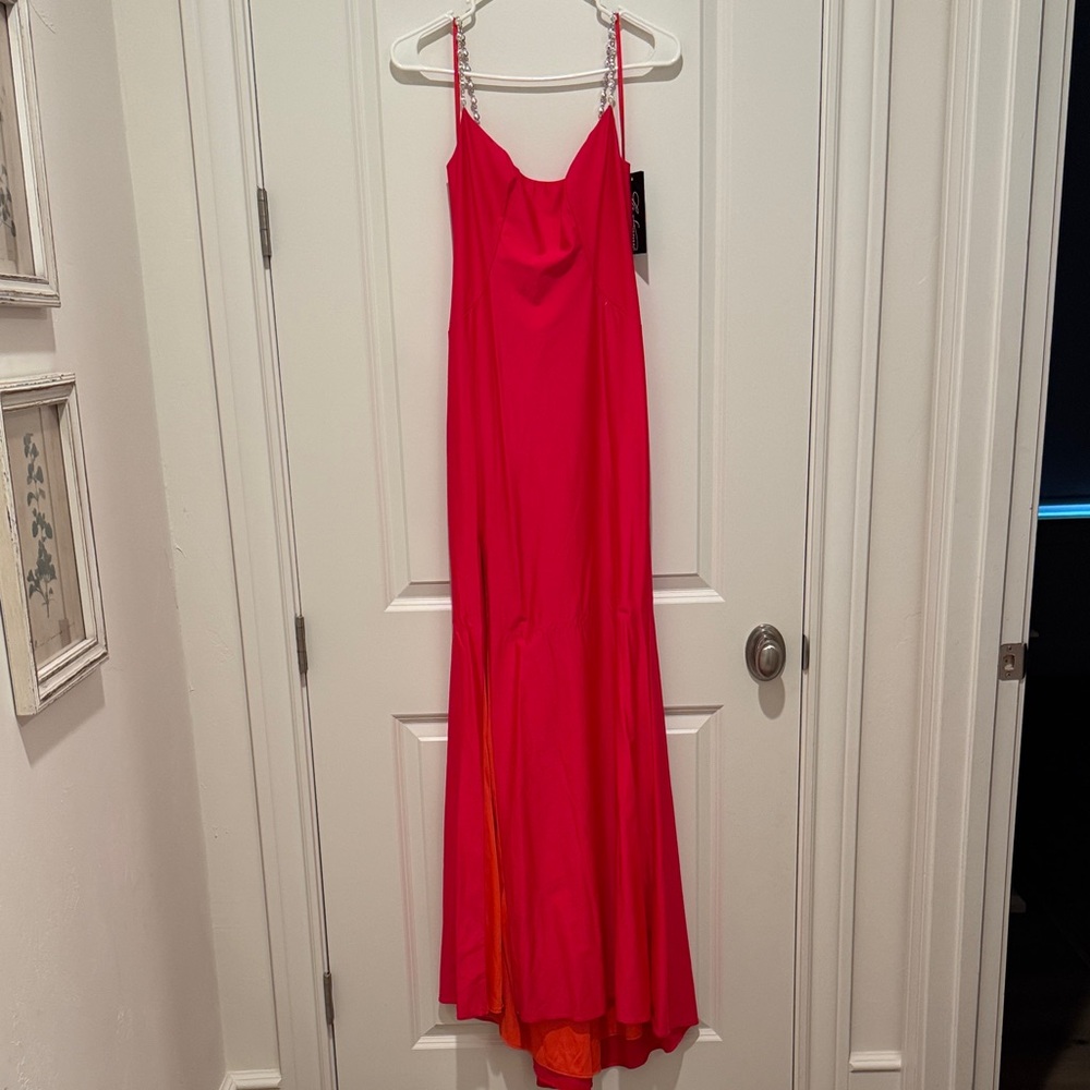 La Femme Neon Coral Dress